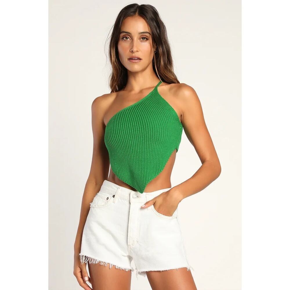 Lulus Green Asymmetrical Top